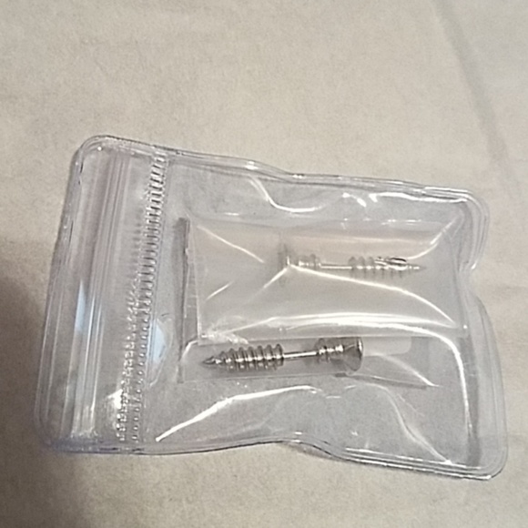 3D Cross Screws Ear Stud Earrings - Picture 2 of 2